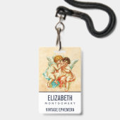  Ephemera Angel Cherubs Illustratie Badge (Achterkant met lanyard)