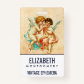 Ephemera Angel Cherubs Illustratie Badge (Voorkant)