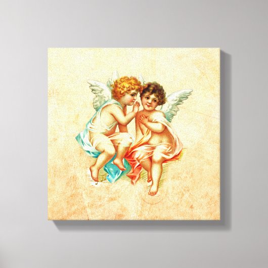  Ephemera Angel Cherubs Illustratie Canvas Afdruk (Voorkant)