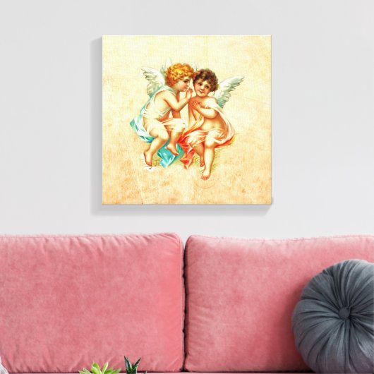 Ephemera Angel Cherubs Illustratie Canvas Afdruk (Insitu (Woonkamer))