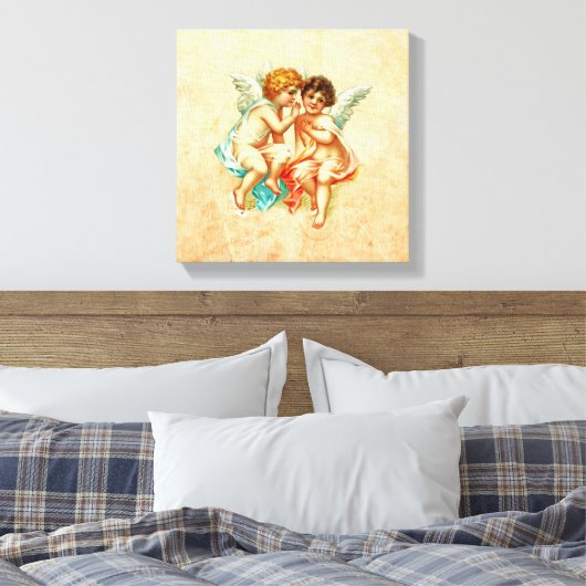 Ephemera Angel Cherubs Illustratie Canvas Afdruk (Insitu (Slaapkamer))