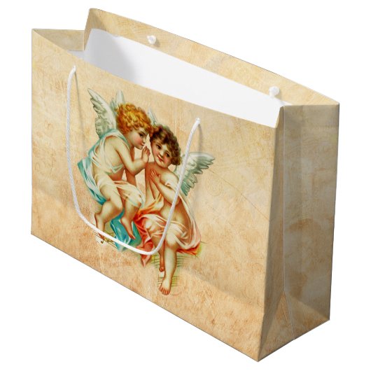  Ephemera Angel Cherubs Illustratie Groot Cadeauzakje (Voorkant Gekanteld)