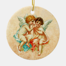  Ephemera Angel Cherubs Illustratie Keramisch Ornament