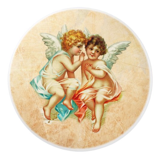 Ephemera Angel Cherubs Illustratie Keramische Knop (Voorkant)