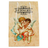  Ephemera Angel Cherubs Illustratie Medium Cadeauzakje (Voorkant)