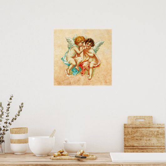  Ephemera Angel Cherubs Illustratie Poster (Keuken)