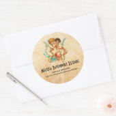 Ephemera Angel Cherubs Illustratie Ronde Sticker (Envelop)