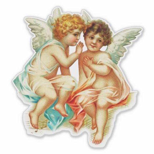  Ephemera Angel Cherubs Illustratie Sticker (Voorkant)
