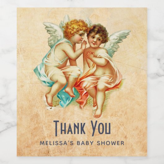  Ephemera Angel Cherubs Illustratie Wijn Etiket (Enkel label)
