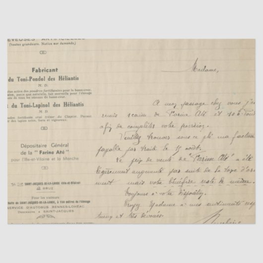 Ephemera Antiek Ontwerp van de Papierreeks 19 Tissuepapier (Voorkant)