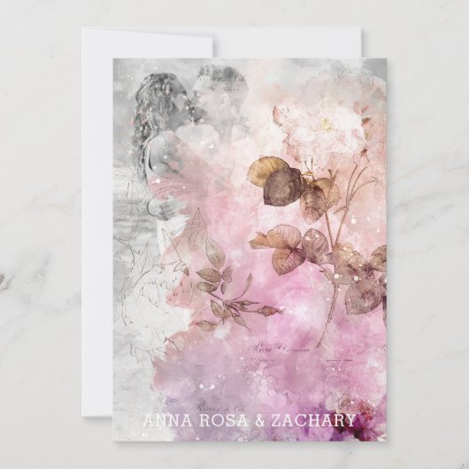 *~* Ephemera AR26 RSVP FOTO QR Bruiloft Oud-Hollan Kaart (Voorkant)