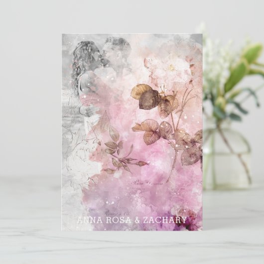 *~* Ephemera AR26 RSVP FOTO QR Bruiloft Oud-Hollan Kaart (Staand voorkant)