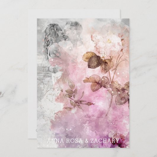 *~* Ephemera AR26 RSVP FOTO QR Bruiloft Oud-Hollan Kaart (Voorkant / Achterkant)