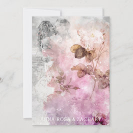 *~* Ephemera AR26 RSVP FOTO QR Bruiloft Oud-Hollan Kaart