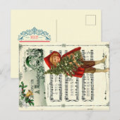 Ephemera Away in the Manger Kerstmis Carol Decoupa Briefkaart (Voorkant / Achterkant)