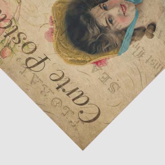 Ephemera Beauful Actress Mabel Rowland-ontkoppelin Tissuepapier (Detail)