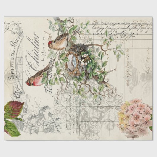 Ephemera Bird Decoupage 60lb papier (Vlak)