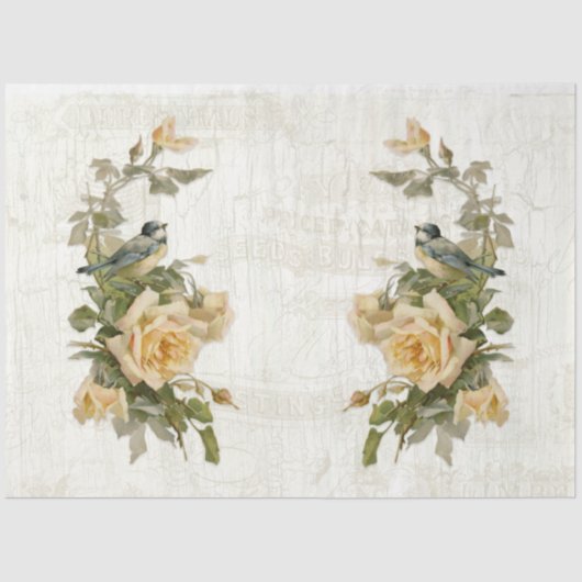  Ephemera Bird Floral  Tissuepapier (Voorkant)