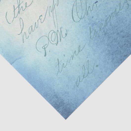 Ephemera Blauw Document Reeksontwerp 4 Tissuepapier (Detail)