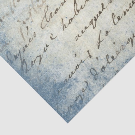 Ephemera Blauw Document Reeksontwerp 7 Tissuepapier (Detail)