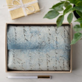 Ephemera Blauw Document Reeksontwerp 7 Tissuepapier (Geschenk)