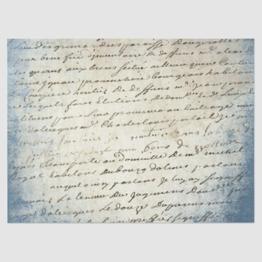 Ephemera Blauw Document Reeksontwerp 7 Tissuepapier (Voorkant)