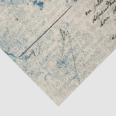 Ephemera Blauw Document Reeksontwerp 9 Tissuepapier (Detail)