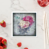 Ephemera Bloemenvlinder krantenpapier Servet (Insitu)