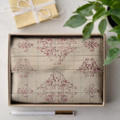 Ephemera Bourgondië Paper Series Design 12 Tissuepapier (Geschenk)