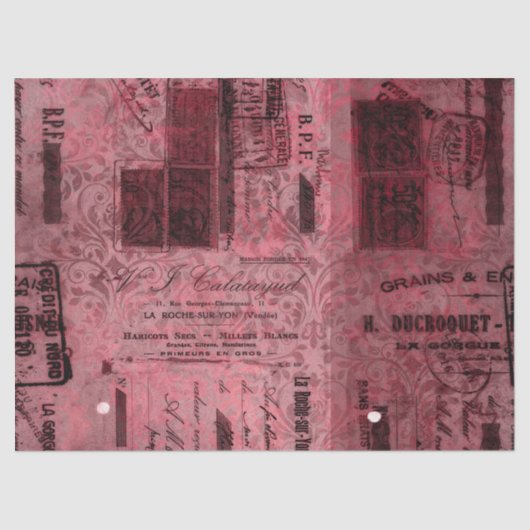 Ephemera Bourgondië Paper Series Design 9 Tissuepapier (Voorkant)