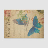 Ephemera Briefkaart Blue Butterfly Tissuepapier (Voorkant)