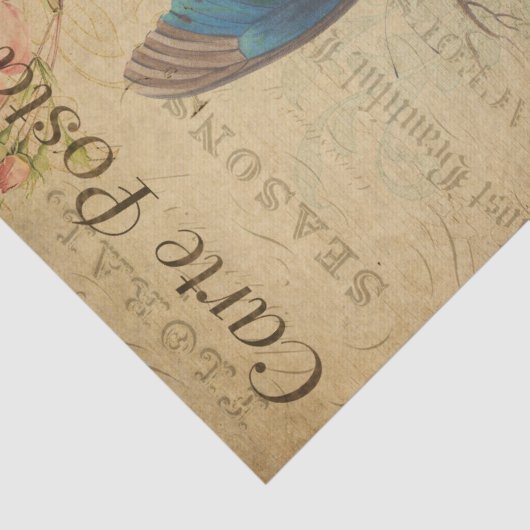 Ephemera Briefkaart Blue Butterfly Tissuepapier (Detail)