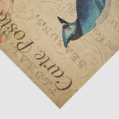 Ephemera Briefkaart Blue Jay Bird Decoupage Tissuepapier (Detail)