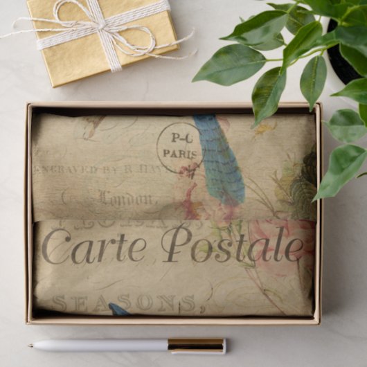 Ephemera Briefkaart Blue Jay Bird Decoupage Tissuepapier (Geschenk)