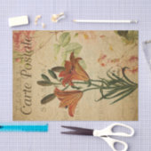 Ephemera Briefkaart Oranje Lilly Decoupage Tissuepapier (Craft)