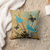 Ephemera Bright Moderne Bird  Butterfly Kussen (Deken)