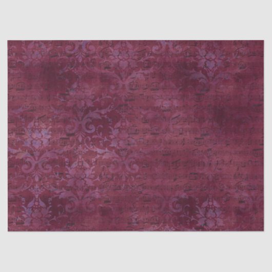 Ephemera Burgundy Paper Series Design 1 Tissuepapier (Voorkant)