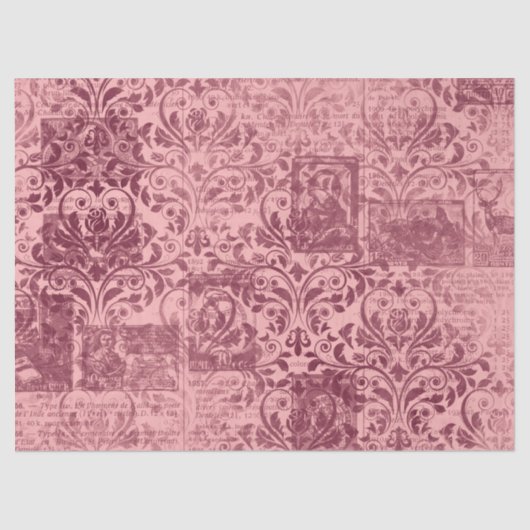 Ephemera Burgundy Paper Series Design 3 Tissuepapier (Voorkant)