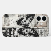 Ephemera Butterfly Scrapbook Monogram Case-Mate iPhone Case (Achterkant (horizontaal))
