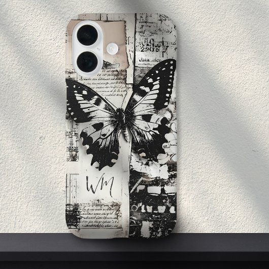 Ephemera Butterfly Scrapbook Monogram Case-Mate iPhone Case