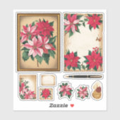  Ephemera Christmas Poinsettia Stickers (Vel)