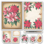  Ephemera Christmas Poinsettia Stickers (Voorkant)