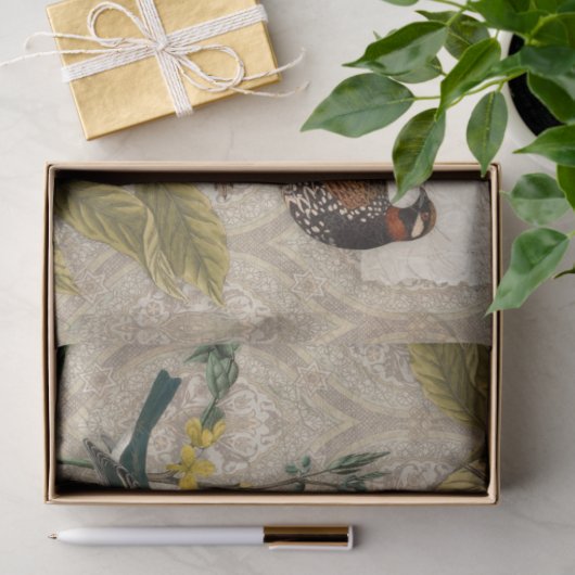 Ephemera Coffee Beans Bird Masculine Tan Decoupage Tissuepapier (Geschenk)