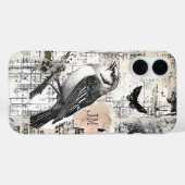 Ephemera Collage Bird Scrapbook Monogram Case-Mate iPhone Case (Achterkant (horizontaal))