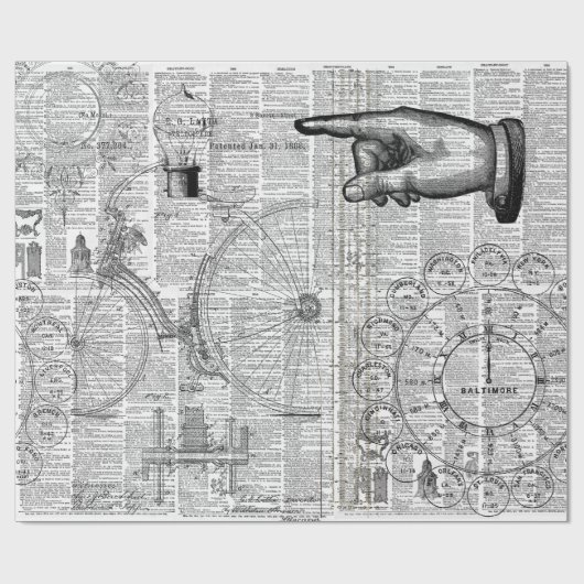 Ephemera Collage Cadeaupapier (Vlak)