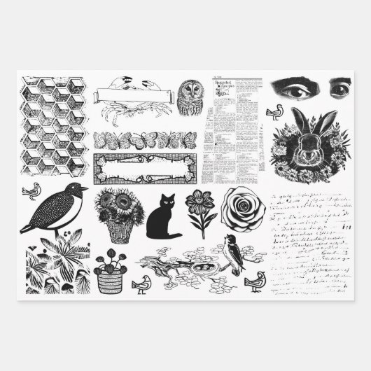  Ephemera Collage, Decoupage papier Inpakpapier Vel (Voorkant 3)