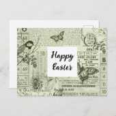  Ephemera Collage Pasen Briefkaart (Voorkant / Achterkant)