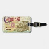 Ephemera Collage  schrijfmachine "Eerste klasse" Bagagelabel (Voorkant horizontaal)