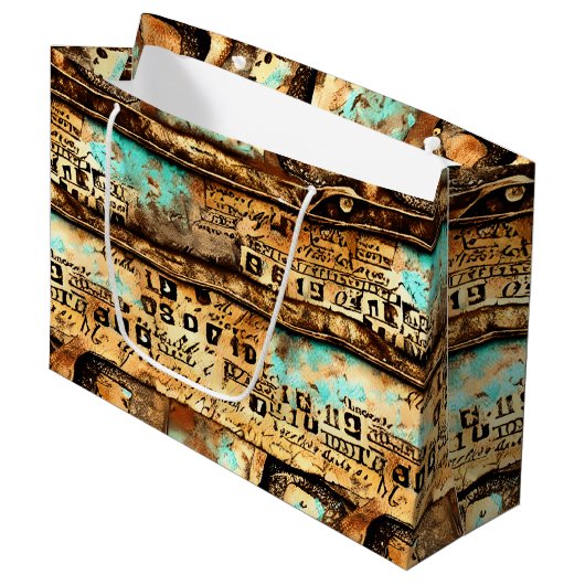  Ephemera Collage van oude bankbiljetten Groot Cadeauzakje (Voorkant Gekanteld)