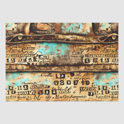 Ephemera Collage van oude bankbiljetten Tissuepapier (Voorkant)
